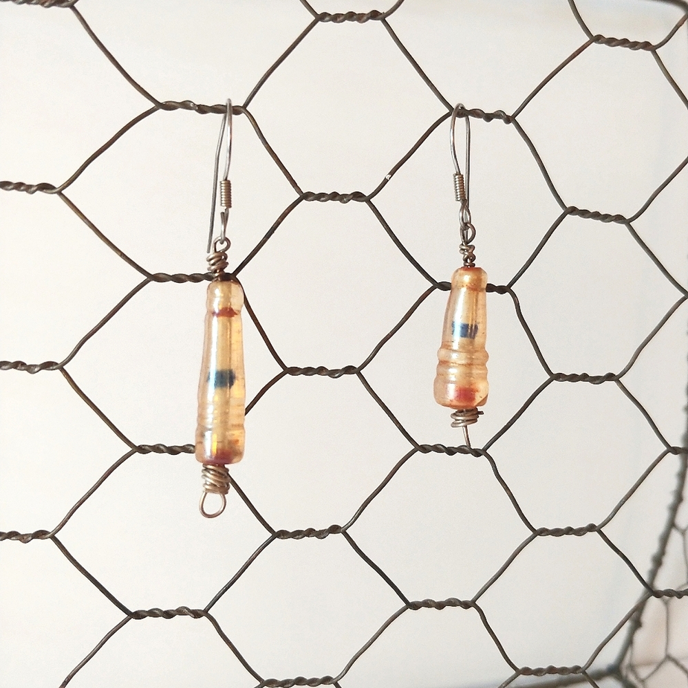 Vintage Earrings Handmade Glass Bead Earrings